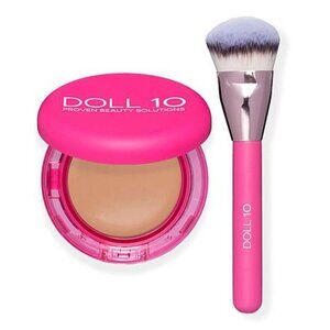 100% Authentic Doll 10 Peptide Bounce Balm Foundation with Brush Light/Medium